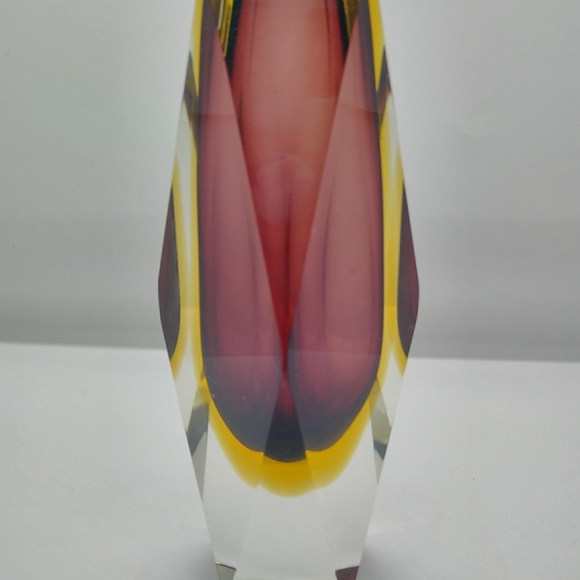 SOLD.         Vintage Sommerso Murano Glass Vase Luigi Mandruzzat - Picture 3 of 10